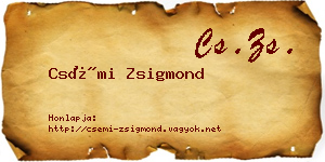 Csémi Zsigmond névjegykártya